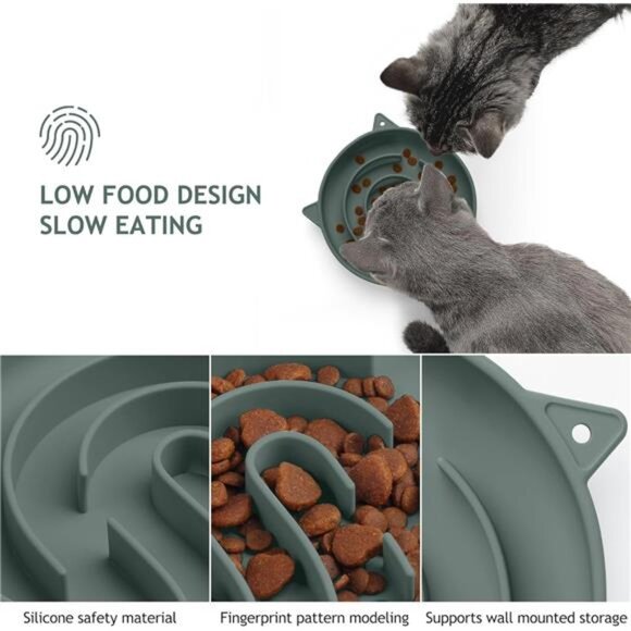 Coomazy Silicone Slow Feeder Dog Cat Bowls, Interactive Puzzle Toy for Pets - Picture 2 of 7